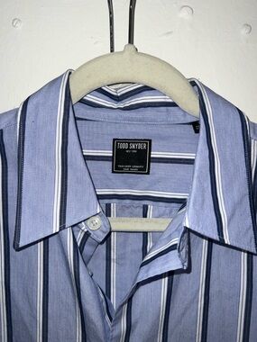 Todd Snyder Men’s Blue Striped Big Shirt